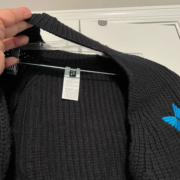 SHEIN Black and Blue Shrug with Butterfly Accents. New, never worn, no tags. - Picture 4 of 10